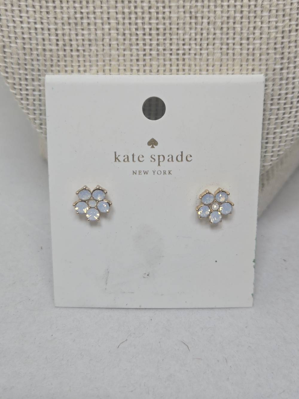 kate spade Gold-Tone Flower Stud Earrings with Pale Blue Opalescent Stones